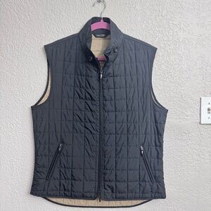 St. Croix Quilted Vest Men’s Large – Made in Italy – Black Tan Lining